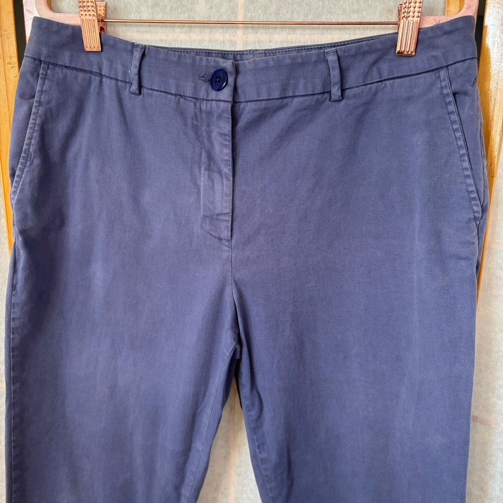 L.L. Bean Straight Fit Capri Pants Women’s 12 Petite Cotton Dusty Blue Denim - Picture 2 of 11